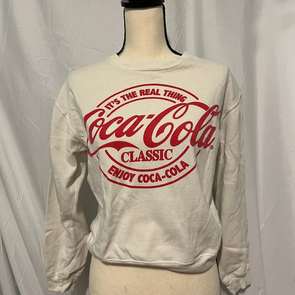 Coca Cola Red and White Crew Neck Sweater